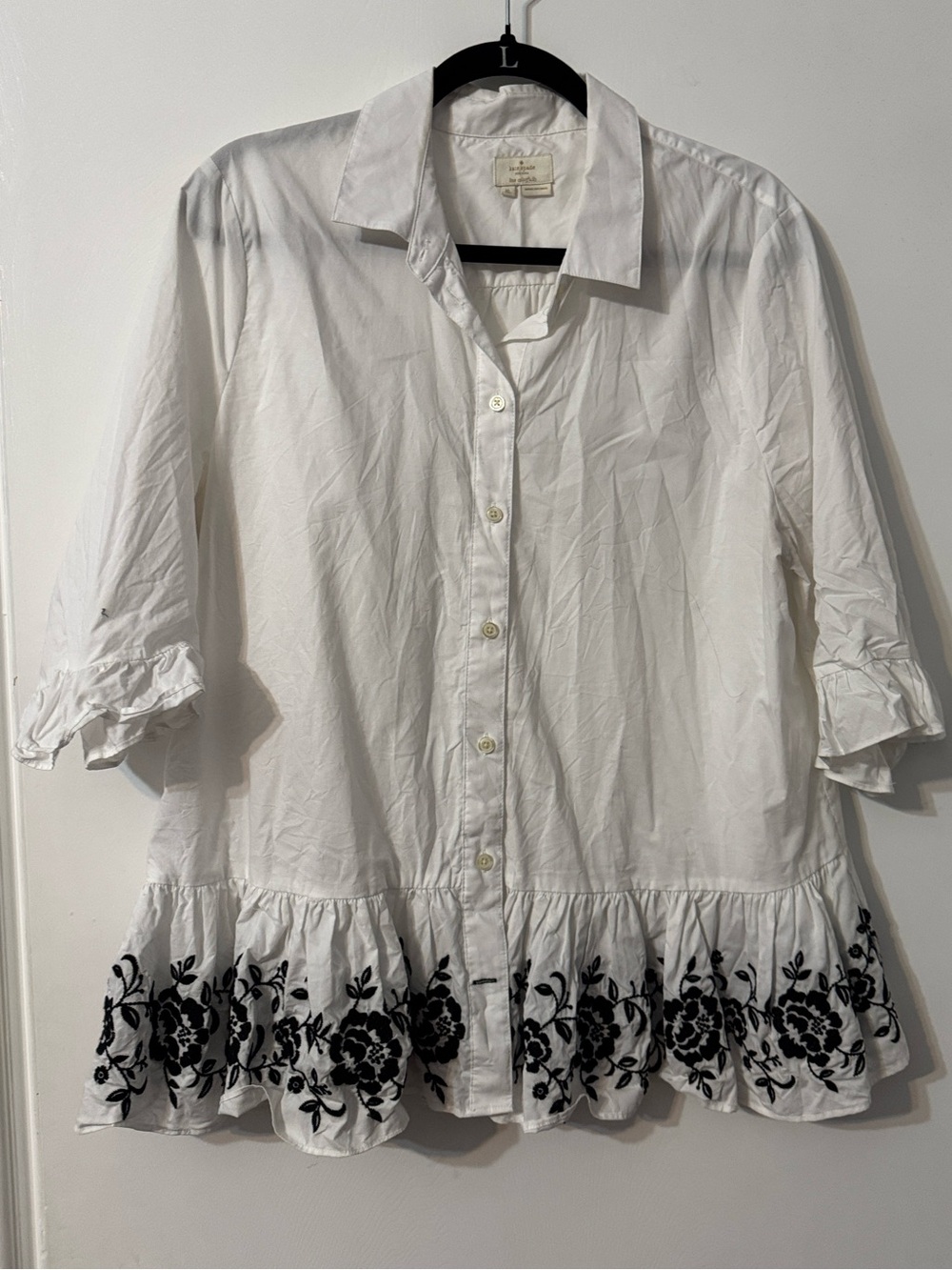 kate spade white classic button-up shirt